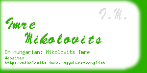 imre mikolovits business card